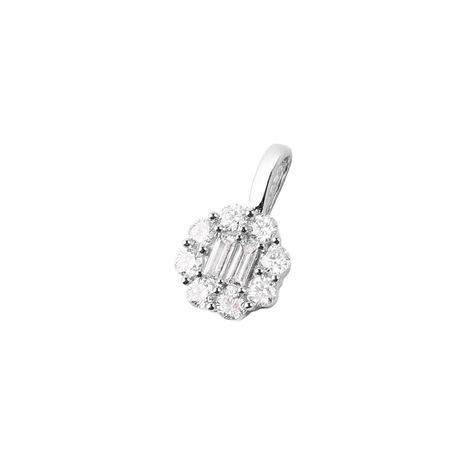 Colgante de Oro Blanco 18kt con Diamantes de 17 Pts-0