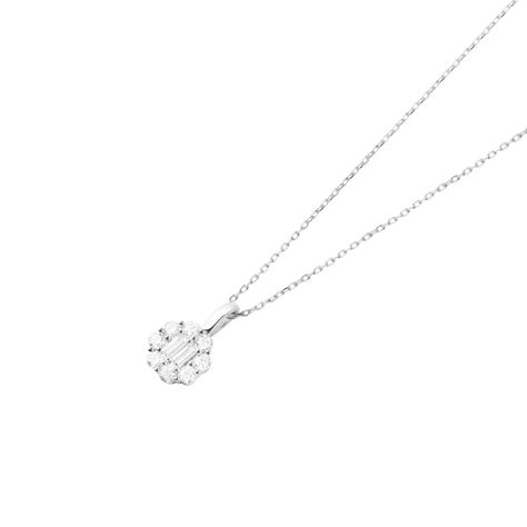 Colgante de Oro Blanco 18kt con Diamantes de 17 Pts-1
