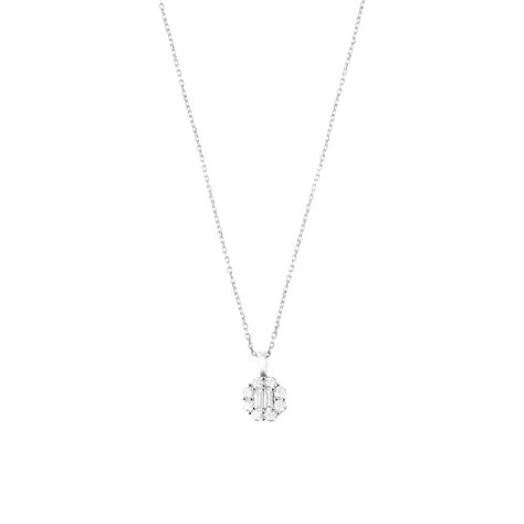 Colgante de Oro Blanco 18kt con Diamantes de 17 Pts-2