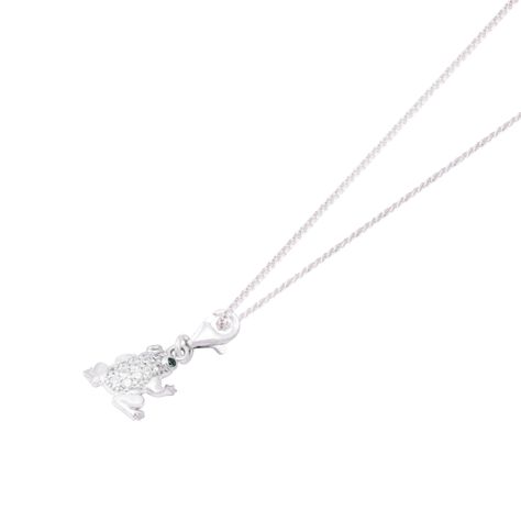 Colgante de Plata Esterlina 925 Rana Circonita-2