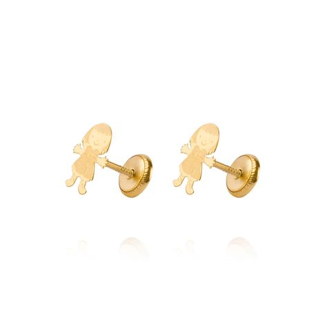 Aros de Oro 18kt Modelo Niña Chica-0