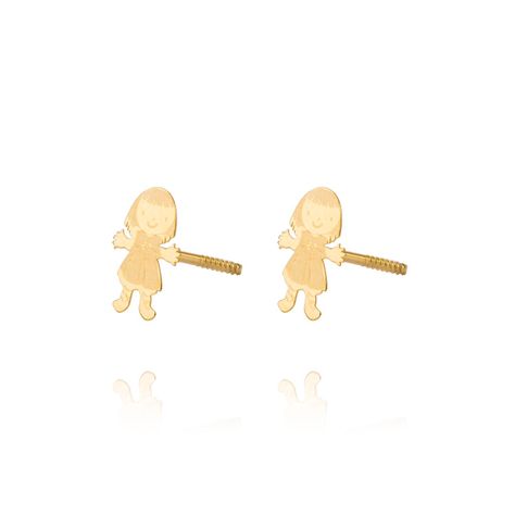Aros de Oro 18kt Modelo Niña Chica-2