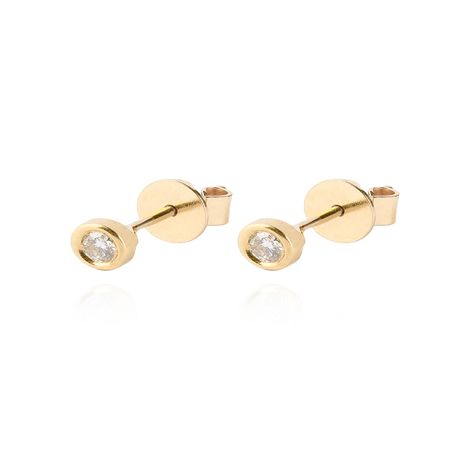Aros de Oro 18kt con Diamantes Punto de Luz 12pts total SI/H-0
