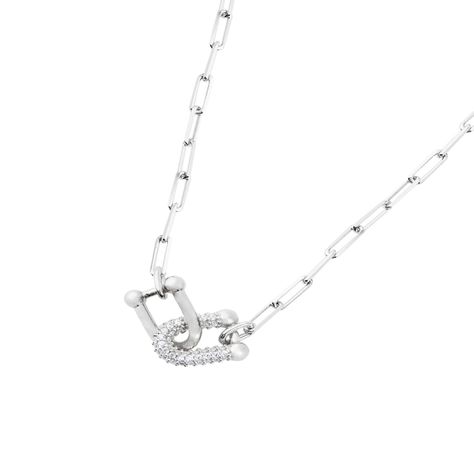 Collar de Plata Esterlina 925 Circon Entrelazado-2