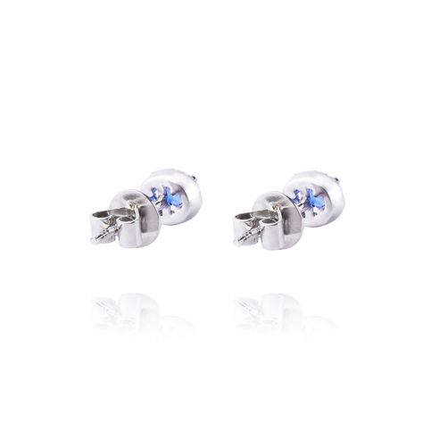 Diamante Aros de Oro 18kt 10pts total SI/H con Zafiro 42pts-2