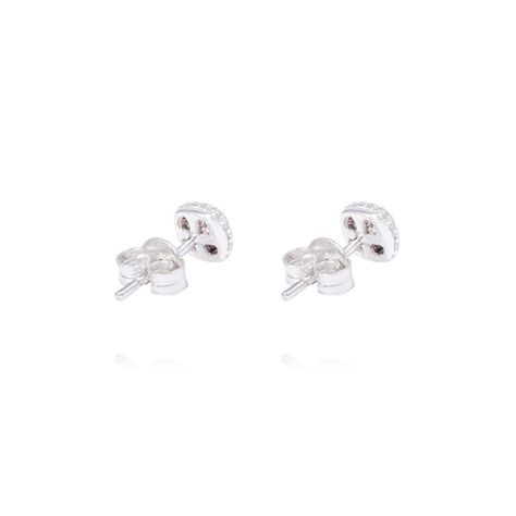 Aros Oro Blanco 18kt Cuadrados Diamantes 5x1 Pts-2