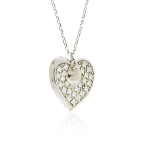 Collar de Plata Esterlina 925 Corazón con Circonitas-2