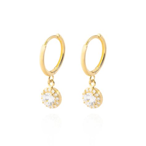 Aros de Oro 18kt Argollas Colgante-0