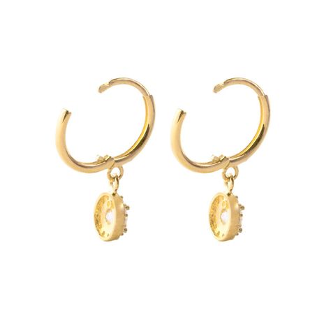 Aros de Oro 18kt Argollas Colgante-1