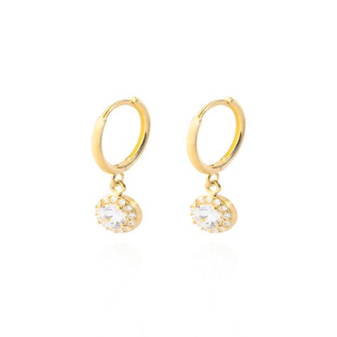 Aros de Oro 18kt Argollas Colgante-2