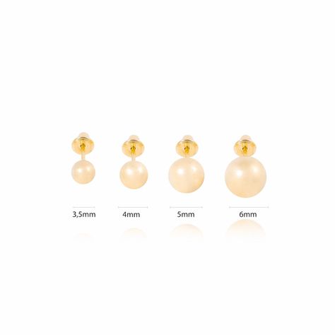 Aros de Oro 18 kt  Pelotita 3,5mm Tornillo tope-3