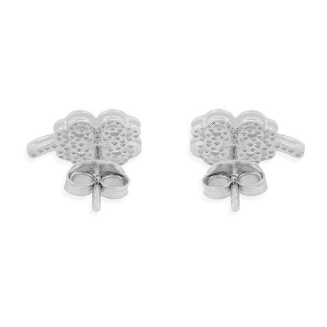 Aros de Plata Esterlina 925 Trebol Circon-2