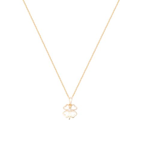 Colgante de Oro de 18kt Circonita trebol-2