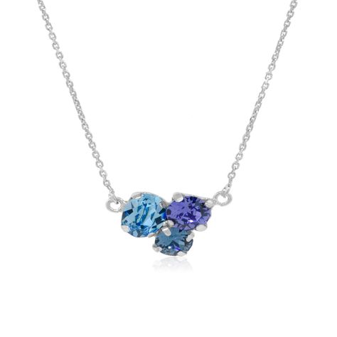 Collar de Plata Esterlina 925 Trio de Colores-0