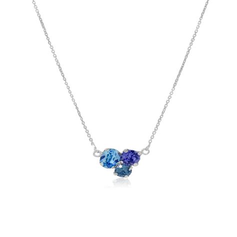Collar de Plata Esterlina 925 Trio de Colores-1