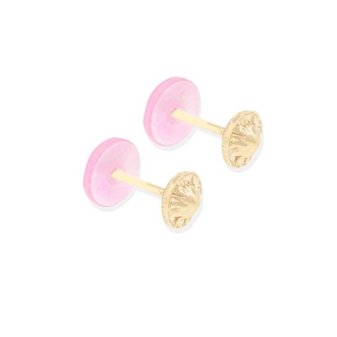 Aros de Oro 18kt Niña Rosada-1