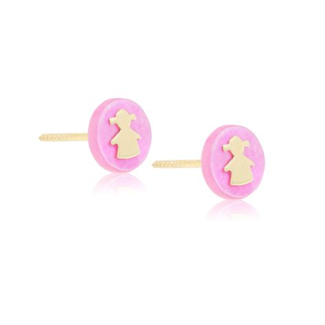 Aros de Oro 18kt Niña Rosada-2