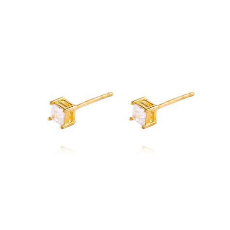 Aros de Oro 18kt Circon 4x4mm-0
