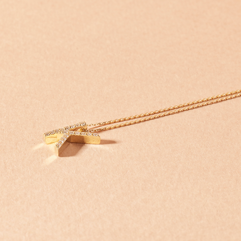 Collar Oro 18kt Letra K Diamantes 10Pts | Danielle Costantini-0
