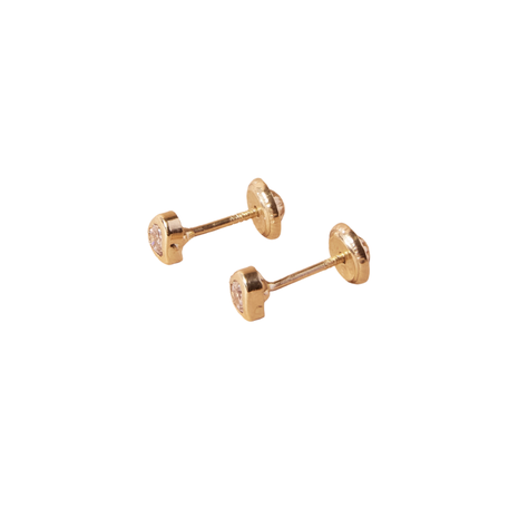 Aros de Oro 18kt Corazón con Piedra  Circonita-2