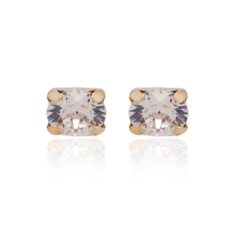 Aros de Plata Esterlina 925 Circonita Blanco-0
