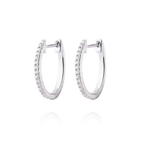 Aros de Oro Blanco 18kt con Diamantes Oval 16pts total SI/H-0