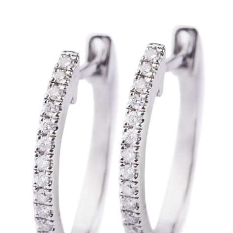 Aros de Oro Blanco 18kt con Diamantes Oval 16pts total SI/H-1