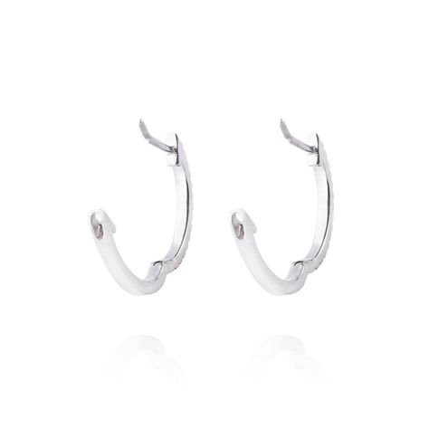 Aros de Oro Blanco 18kt con Diamantes Oval 16pts total SI/H-2