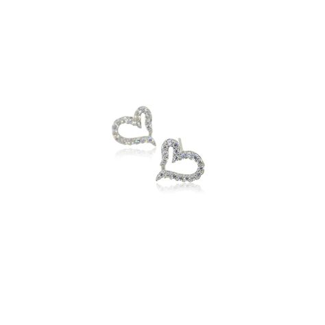 Aros de Plata Esterlina 925 Corazón Circonitas-0