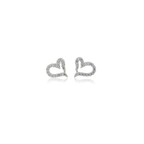 Aros de Plata Esterlina 925 Corazón Circonitas-2