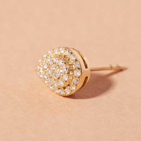 Aros Oro Amarillo 18kt Gota de Diamantes 36 Pts-2