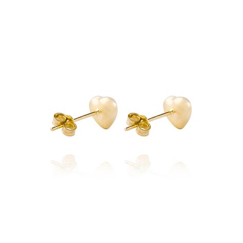 Aros Oro Amarillo 18kt Corazón Macizo-1