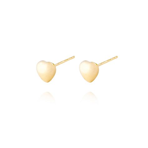 Aros Oro Amarillo 18kt Corazón Macizo-2