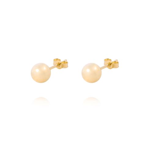 Aros de Oro 9kt Bolita Solida 6mm-0