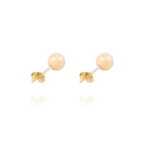 Aros de Oro 9kt Bolita Solida 6mm-2