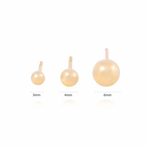 Aros de Oro 9kt Bolita Solida 6mm-3