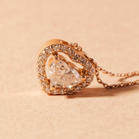 Collar Oro Miel 18kt Diamantes 1x27 Pts H/SI Corte Brillante-1