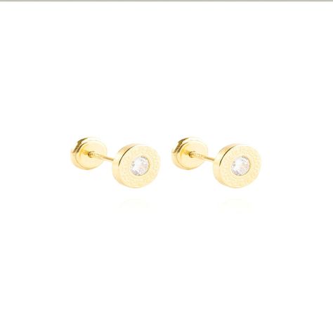 Aros de Oro 18kt Circón 6 bisel ancho mex-2