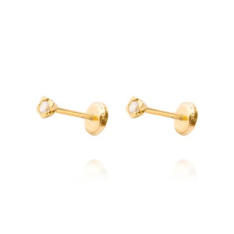 Aros de Oro 18kt Con Circon Circonita-0