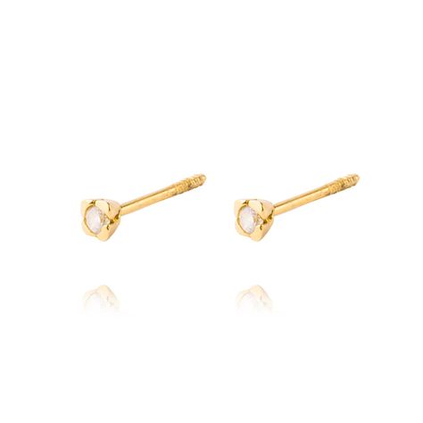 Aros de Oro 18kt Con Circon Circonita-1