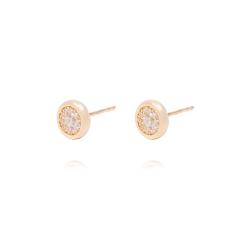 Aros de Oro de 18kt Circonitas en circulo-0