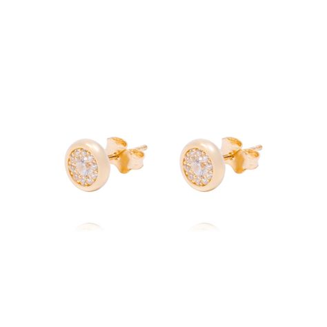 Aros de Oro de 18kt Circonitas en circulo-1