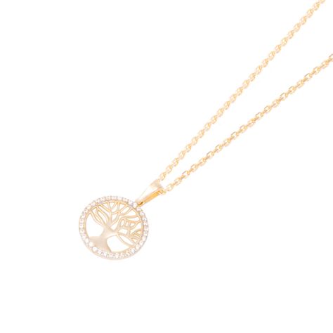 Colgante de Oro de 18kt Circonitas Arbol de la vida grande-1