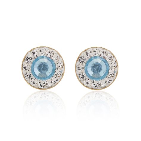 Aros de Oro 18kt Circulo de Agua Marina-0