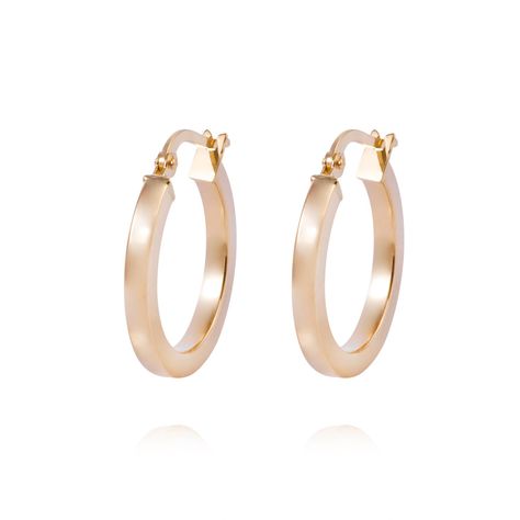 Aros de Oro 18kt Argolla 20 MM-0