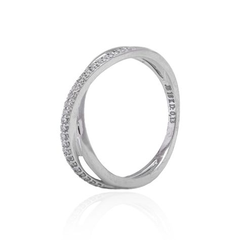 Anillo Oro Blanco 18kt Diamantes Entrelazados 13 Pts-0