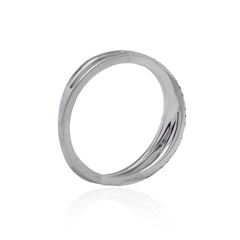 Anillo Oro Blanco 18kt Diamantes Entrelazados 13 Pts-1