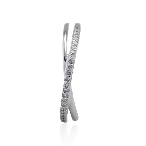 Anillo Oro Blanco 18kt Diamantes Entrelazados 13 Pts-2