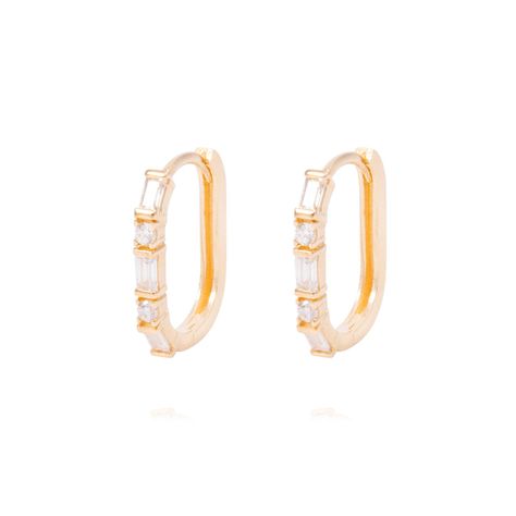 Aros de Oro de 18kt Circonitas en argolla-0