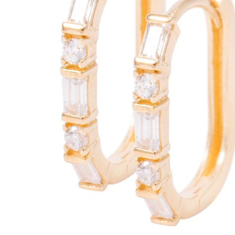 Aros de Oro de 18kt Circonitas en argolla-1